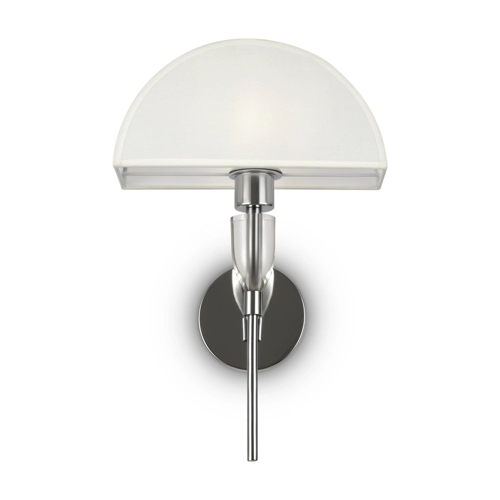 Maytoni applique contemporanea Prima 1 luce E27 cromo metallo diffusore cotone bianco