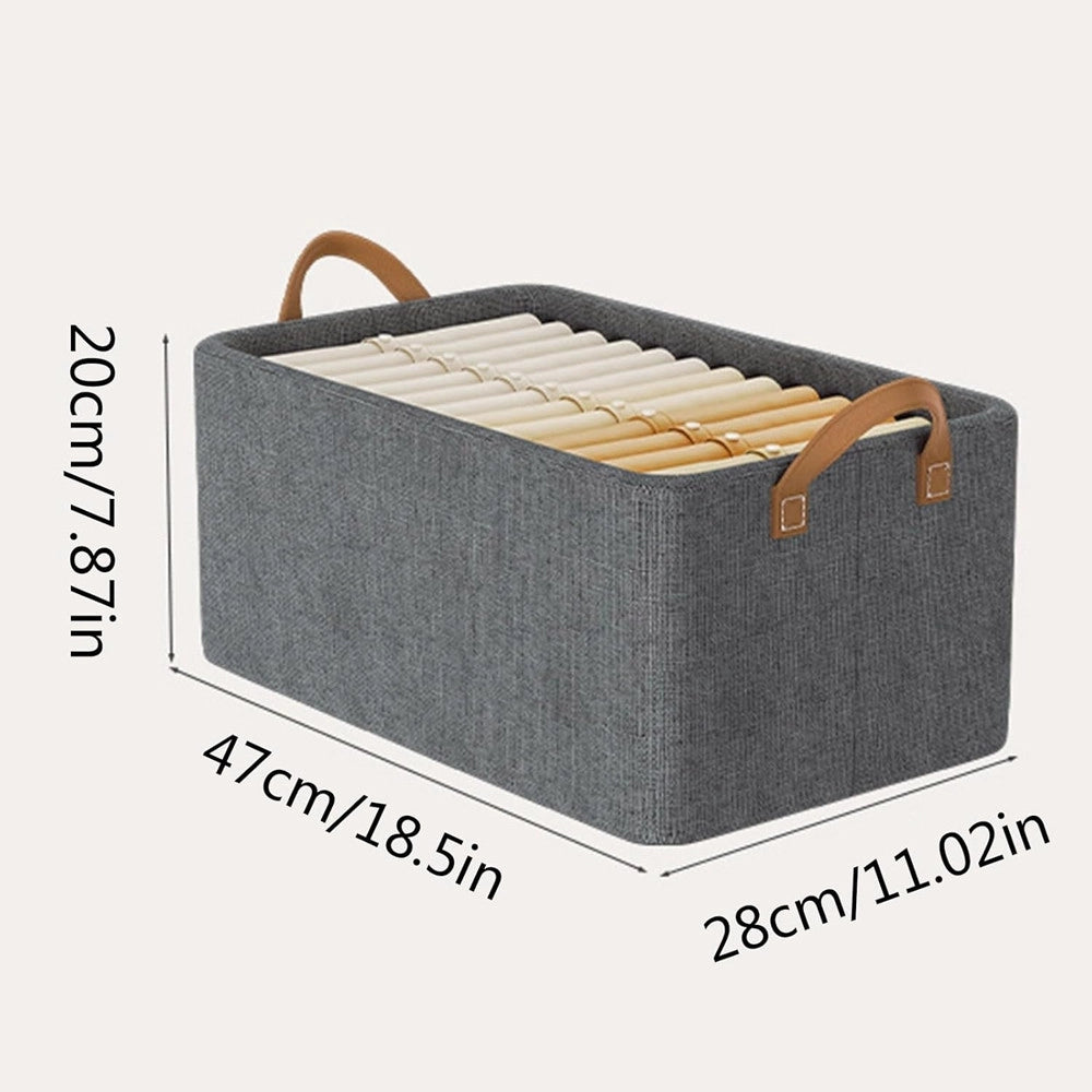 Trade Shop - Scatola Portaoggetti Pieghevole Organizer Portatile Tessuto Telaio In Metallo 47x28x20cm -
