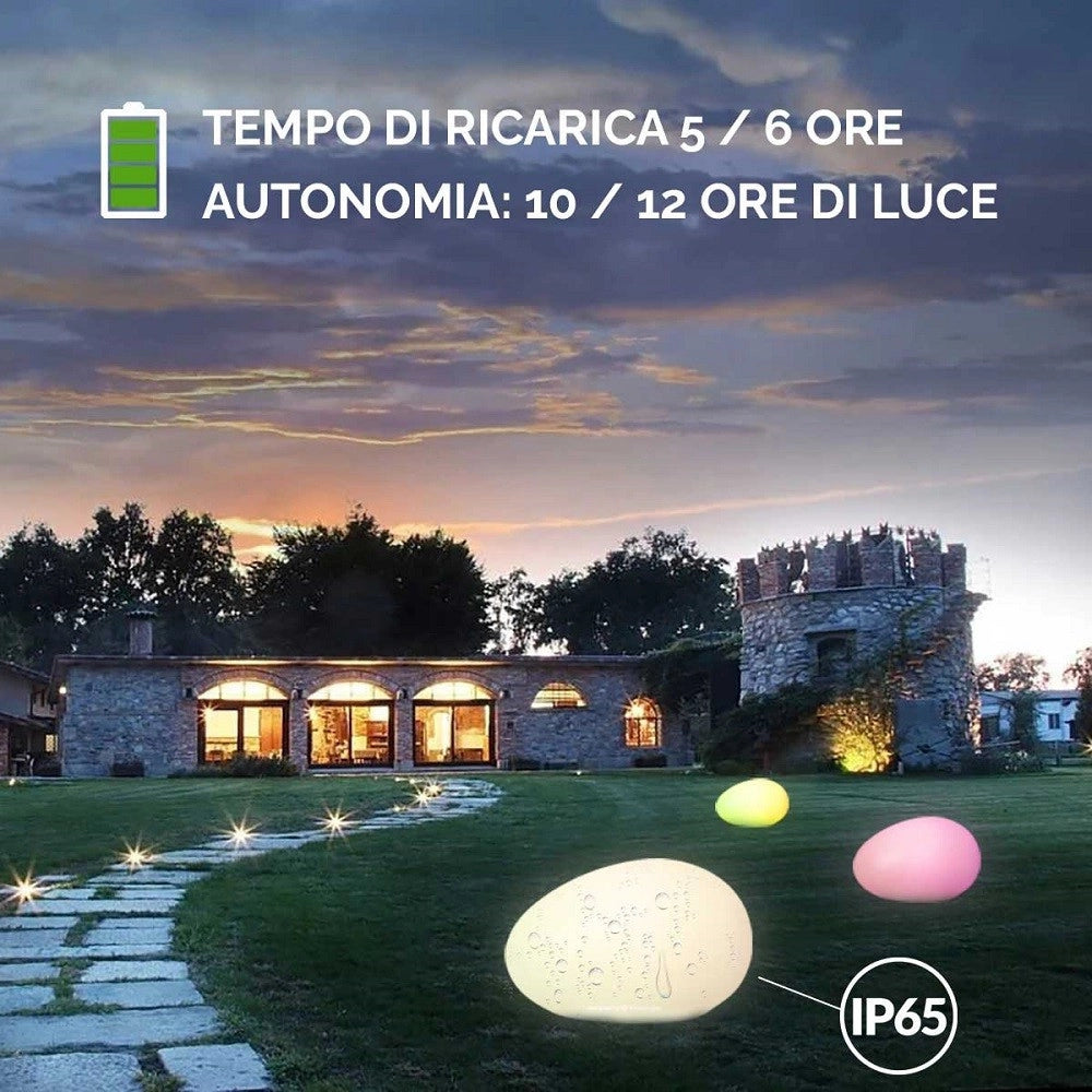 Trade Shop - Lampada Solare Luce Rgb Sensore Crepuscolare Pannello Solare Ricaricabile Led 14w -