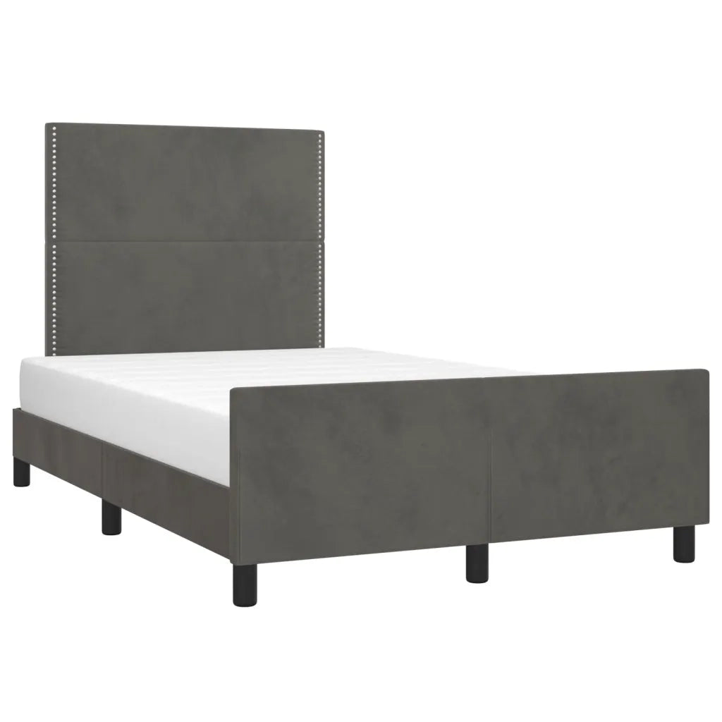 Giroletto senza Materasso Grigio Scuro 120x200 cm Velluto 3125685