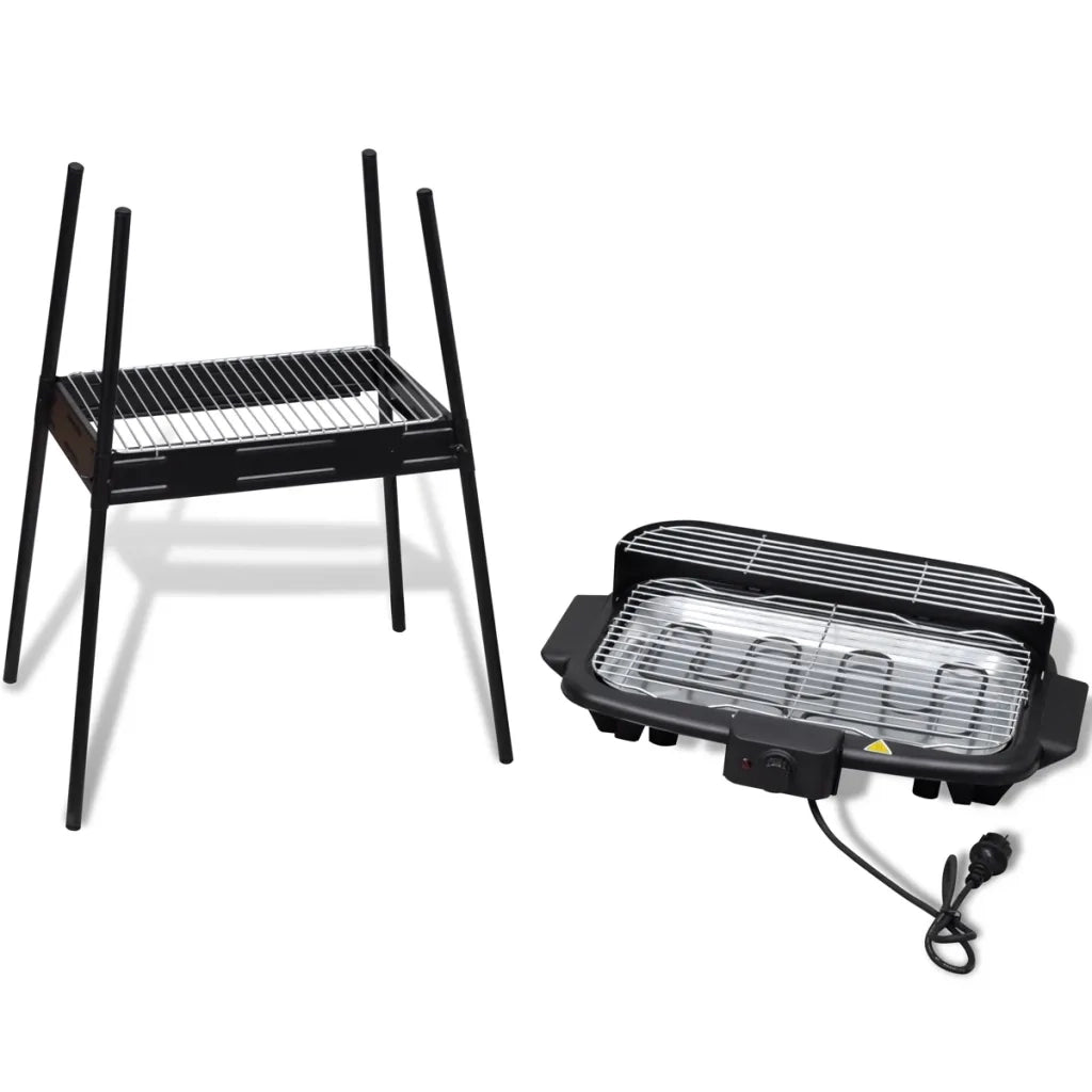 Barbecue elettrico rettangolare da giardino con grill e supporto cod mxl 57437