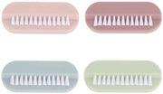 Set di pennelli per unghie 4 pezzi - Pennelli per unghie a doppia faccia - Sette e morbide setole - Portatile - 9,8 x 4 x 2,5 cm - Materiale duraturo - Set di pulitori per unghie