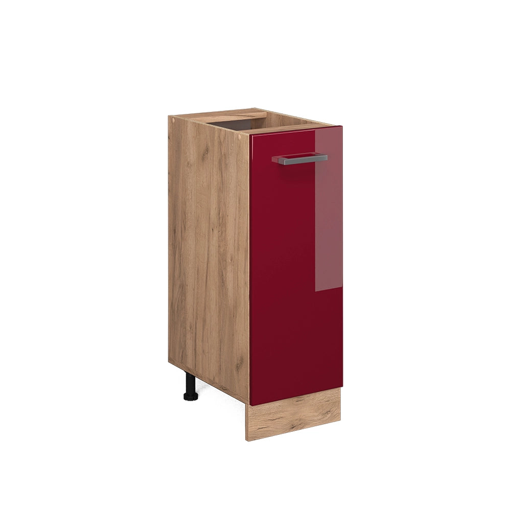 Armadio cucina dispensa alto R-Line Rosso lucido/Rovere dorato 30 cm senza piano di lavoro Vicco