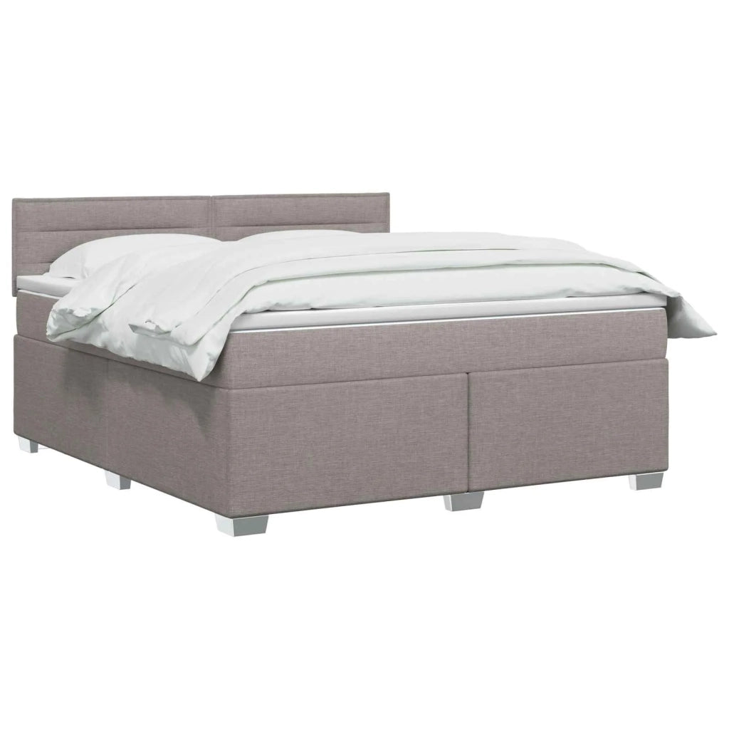 Letto box spring con materasso Tortora 140 x 200 cm Tessuto 3450492