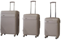 Set 3 Valigie Trolley Rigide in ABS 4 Ruote TSA Ravizzoni Long Island Beige