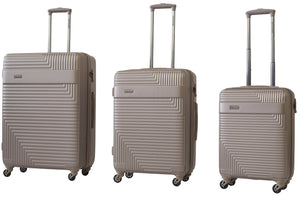 Set 3 Valigie Trolley Rigide in ABS 4 Ruote TSA Ravizzoni Long Island Beige