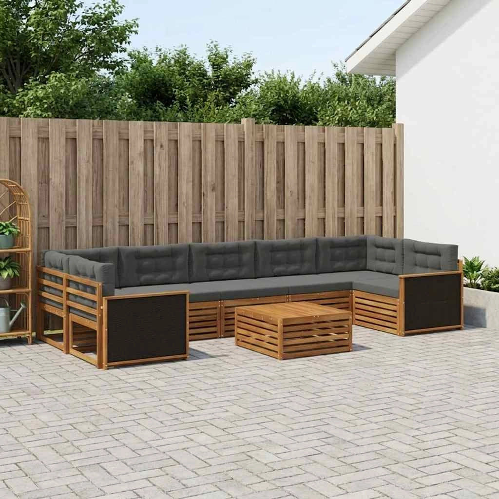 Set di divani da esterno 8 pz Naturale e Antracite 3383135