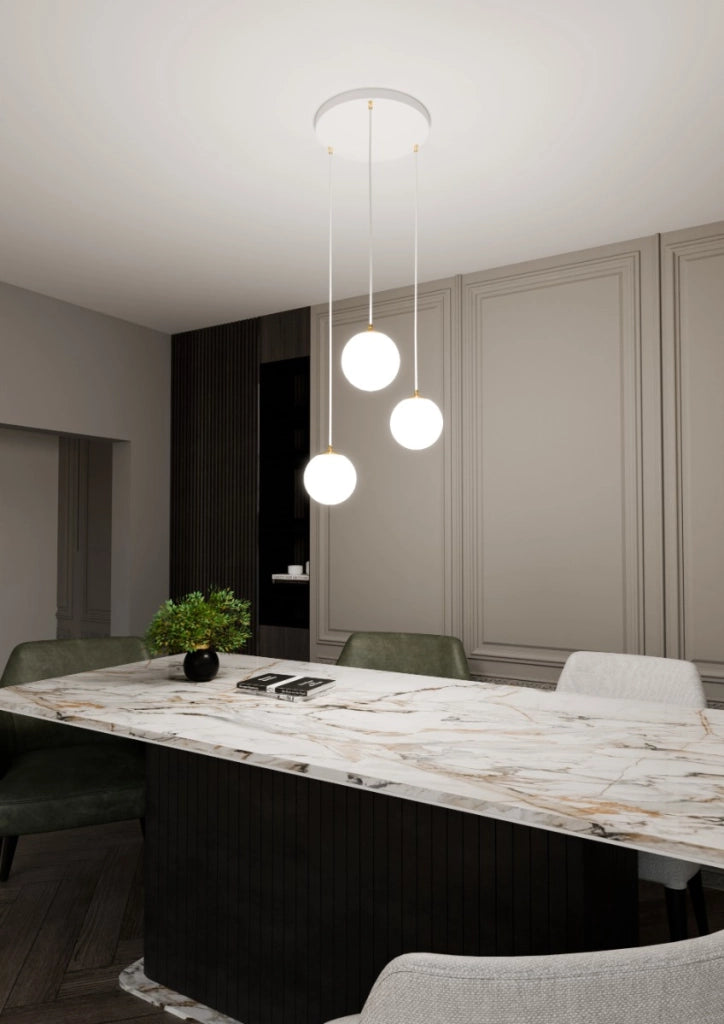 Lampadario Emibig Royal 3 bianco oro 3xE14 vetro 40cm