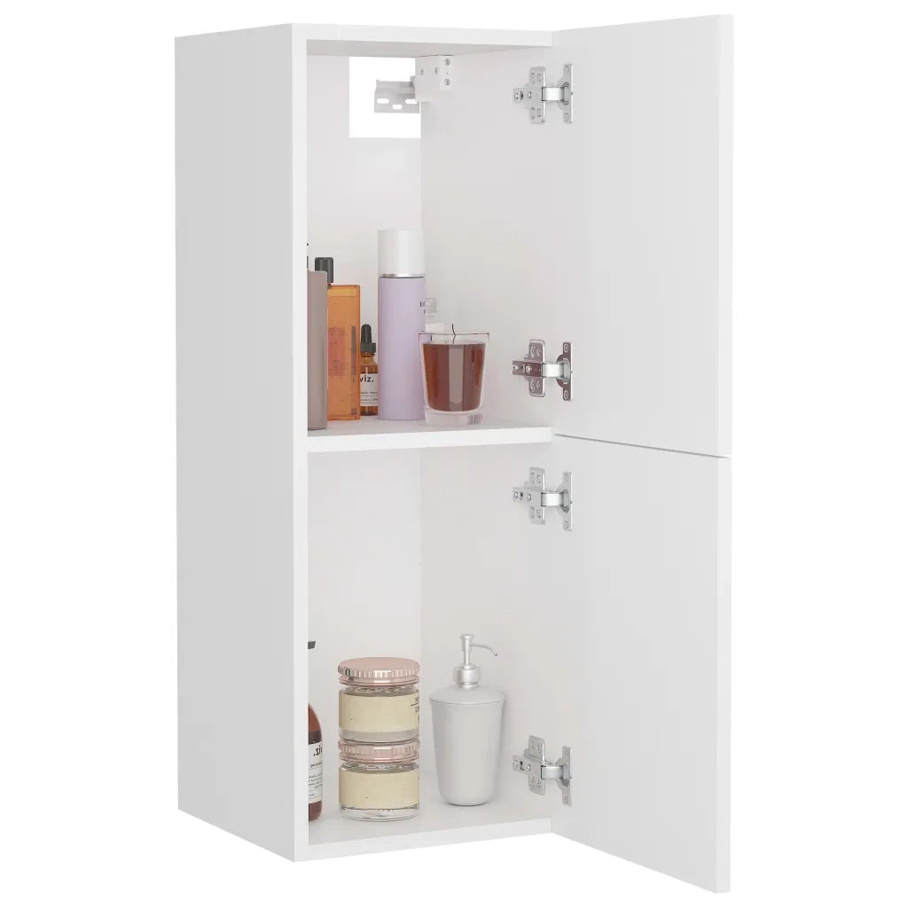 Armadio da Bagno Bianco 30x30x80 cm in Legno Multistrato