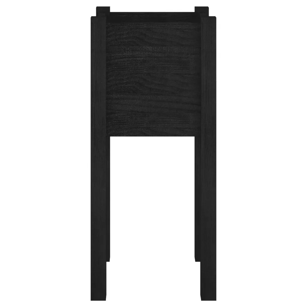 Fioriera da Giardino Nera 31x31x70 cm in Legno Massello di Pino 810787
