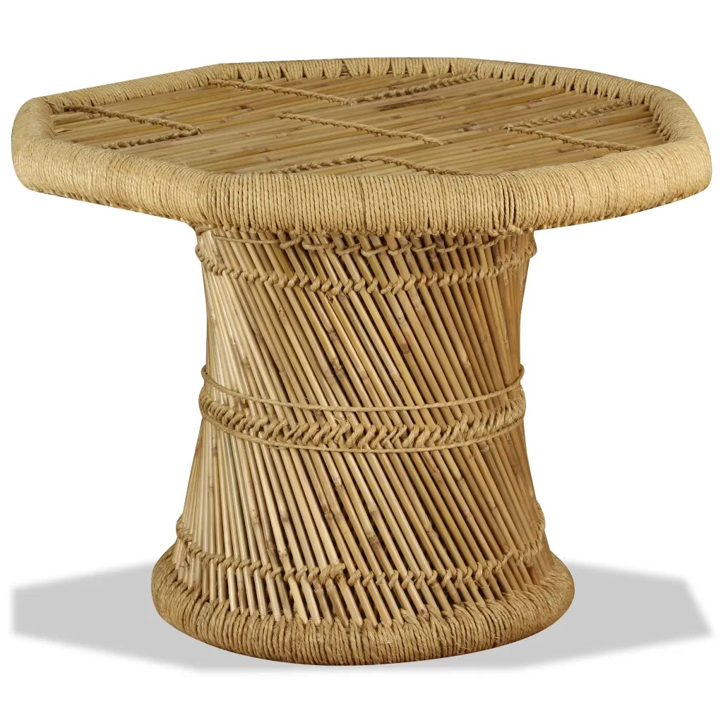 Tavolino da Salotto in Bambù Ottagonale 60x60x45 cm 244219