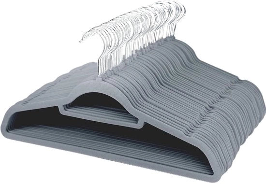 Hangers in flanella ultradensa - Antiscivolo - Set da 20 - Grigio