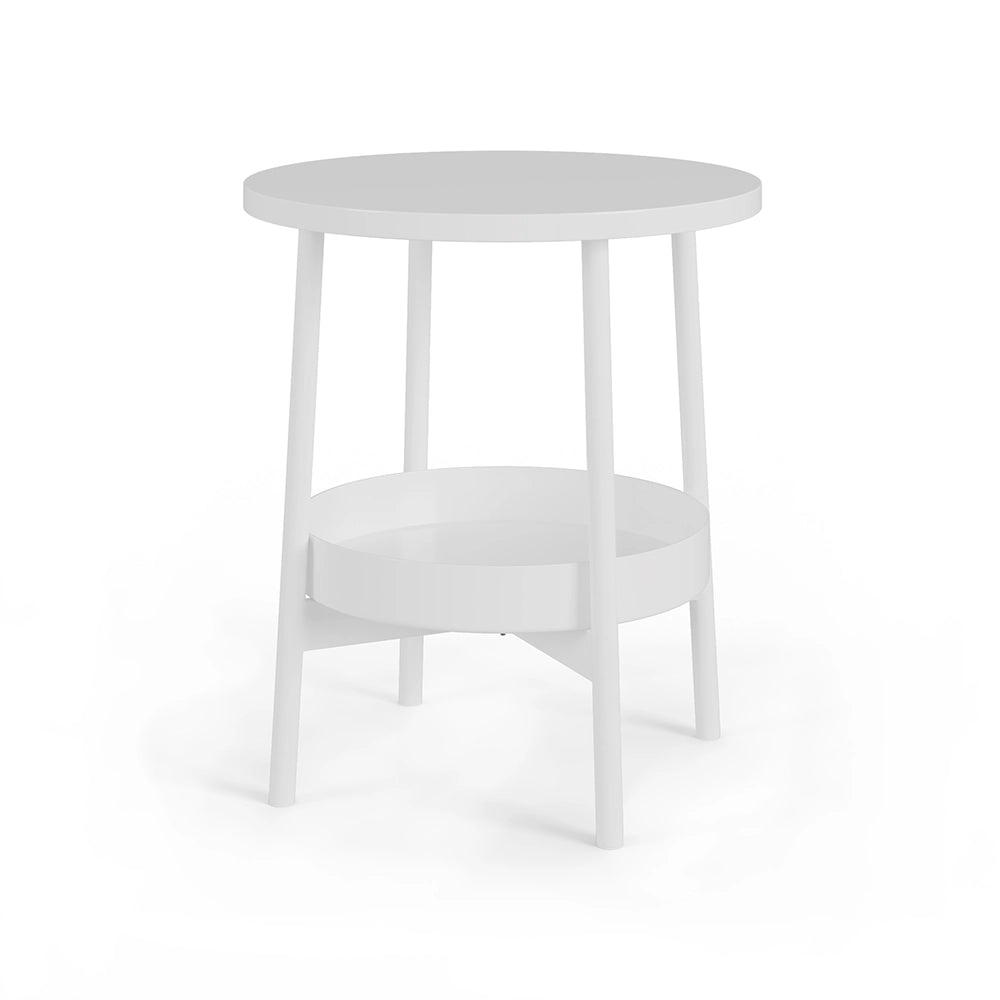 Vicco Tavolino da salotto Bianco 40 x 40 cm con spazio di archiviazione aggiuntivo