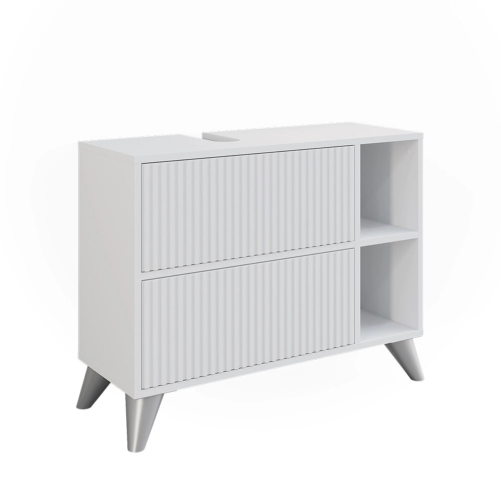 Vicco Mobile sottolavabo per bagno Bianco 80 x 62 cm con 2 cassetti