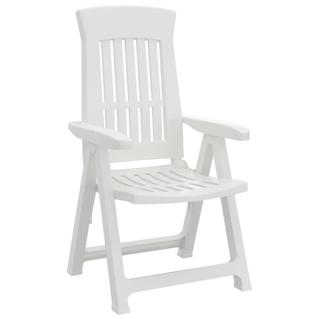 Sedie Reclinabili da Giardino 2 pz Bianche in PP 364710