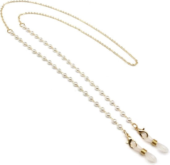 Catenaccio per occhiali - Anelli - Cinturino per occhiali Uomo e Donna - 70CM - 8g - Cordino per occhiali da sole - Cinturino per occhiali - Accessorio per festa - perla artigianale