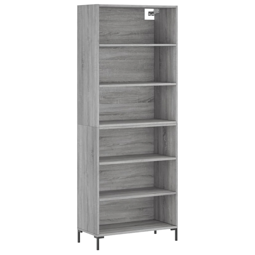 Buffet credenza cassettiera armadio mobile contenitore organizer cucina soggiorno rovere Sonoma 69,5 x 32,5 x 180 cm legno ingegnerizzato grigio 02_0036424
