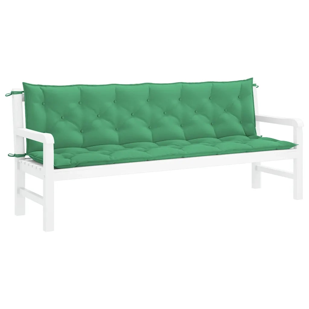 Cuscini per Panca 2 pz Verdi 200x50x7 cm in Tessuto Oxford 315045