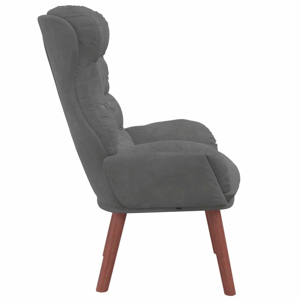 Poltrona | Sedia Relax Grigio scuro 69 x 74 x 93 cm Velluto