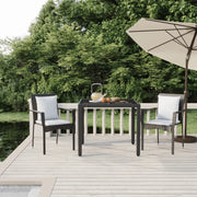 Set da Pranzo da Giardino 3 pz con Cuscini Nero in Polyrattancod mxl 77202