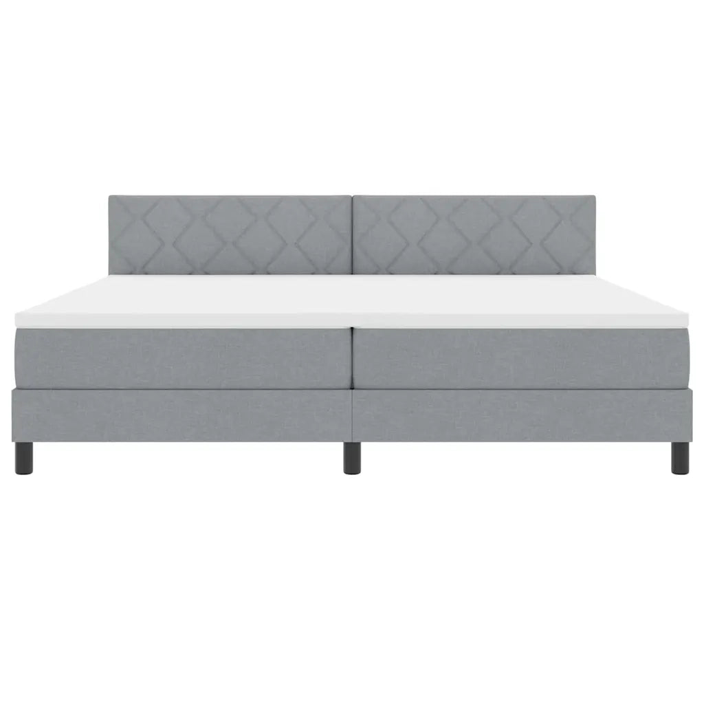 Letto a molle con cuscino Grigio chiaro 200 x 200 cm Tessuto 3338790