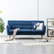 Divano a 3 Posti Rivestito in Tessuto 172x70x82 cm Blu 247130
