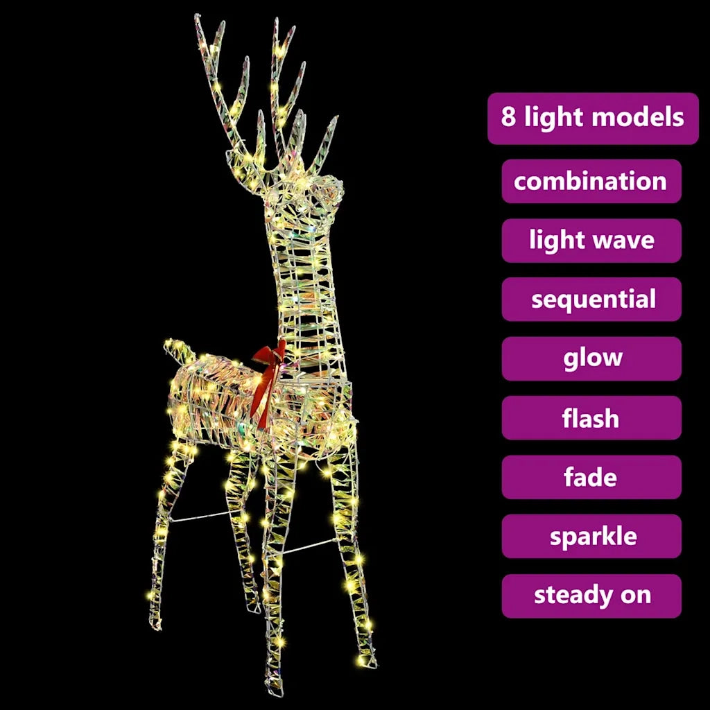 Renna 3D con 140 LED Bianco caldo 128 cm PET 42019055