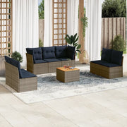 Set Divani da Giardino 8 pz con Cuscini Grigio in Polyrattan 3255900