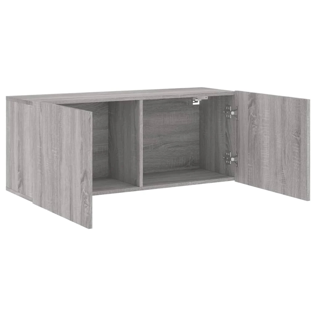 Mobile TV multimediale scaffale TV mobile TV credenza TV sala da pranzo soggiorno camera da letto a parete Sonoma 100 x 30 x 41 cm grigio 02_0028173