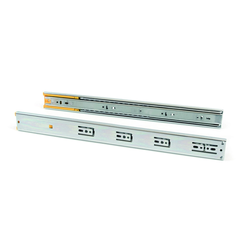 Set di guide a sfere per cassetti con estrazione totale e chiusura soft, altezza 45 mm, lunghezza 450 mm, Acciaio, Zin..