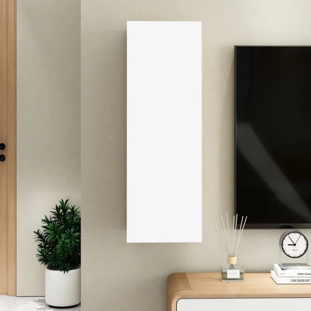 Mobile TV multimediale mensola TV credenza TV sala da pranzo soggiorno camera da letto 30,5 x 30 x 90 cm legno ingegnerizzato bianco 02_0026124