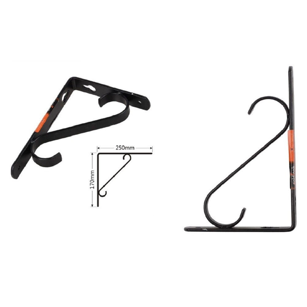 Trade Shop - Set 2 Pz Reggimensola Supporto Staffa Angoliere Rinforzo 250 X 170 Mm Nera 91286 -