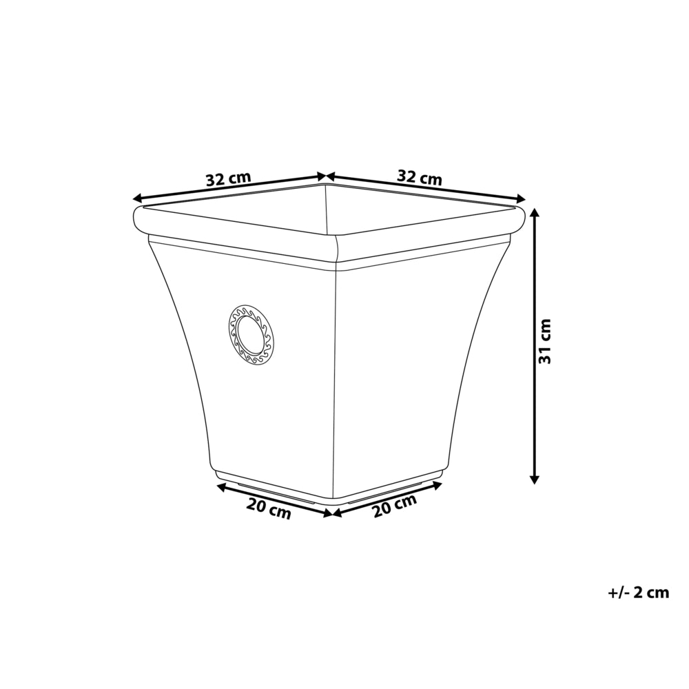Vaso per piante Fioriera in pietra bianca Mix per esterni Quadrata 32 x 31 cm per tutte le stagioni