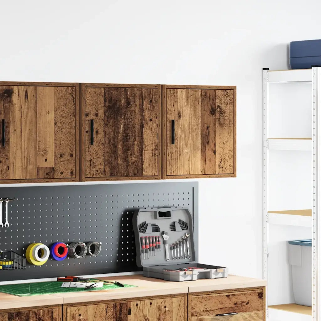 vidaXL Pensili per Garage 2 pz Legno Antico in Legno Multistrato