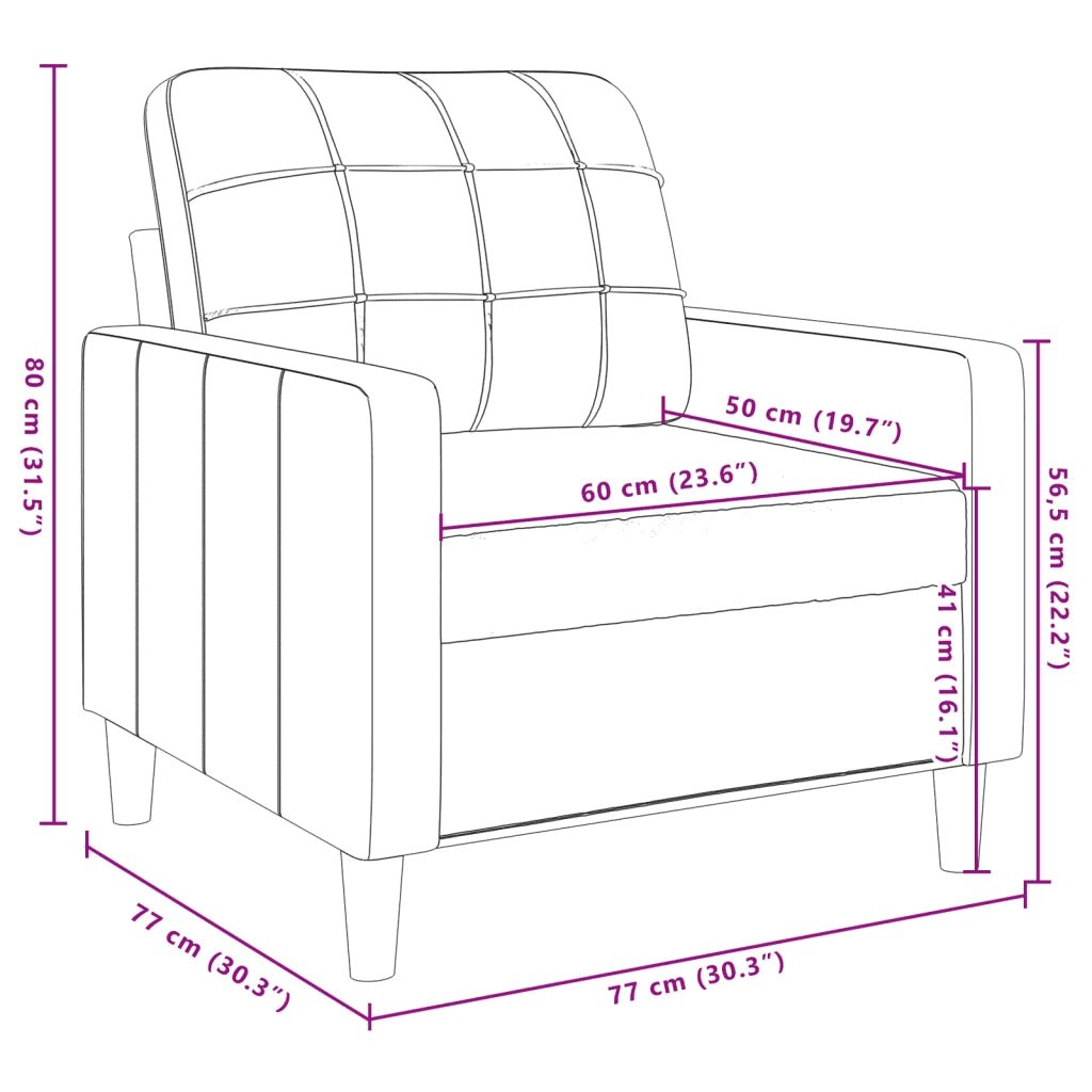 Divano Sedia-Poltrona Verde Scuro 60 cm Velluto 750806