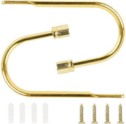 Embrasses a Due Pezzi - Maniglie per Tende - U - Haken in Alluminio - Stile Vintage - Lega di Alluminio - Cilindro in Oro - Lunghezza Totale 16 cm - Maniglie per Tende