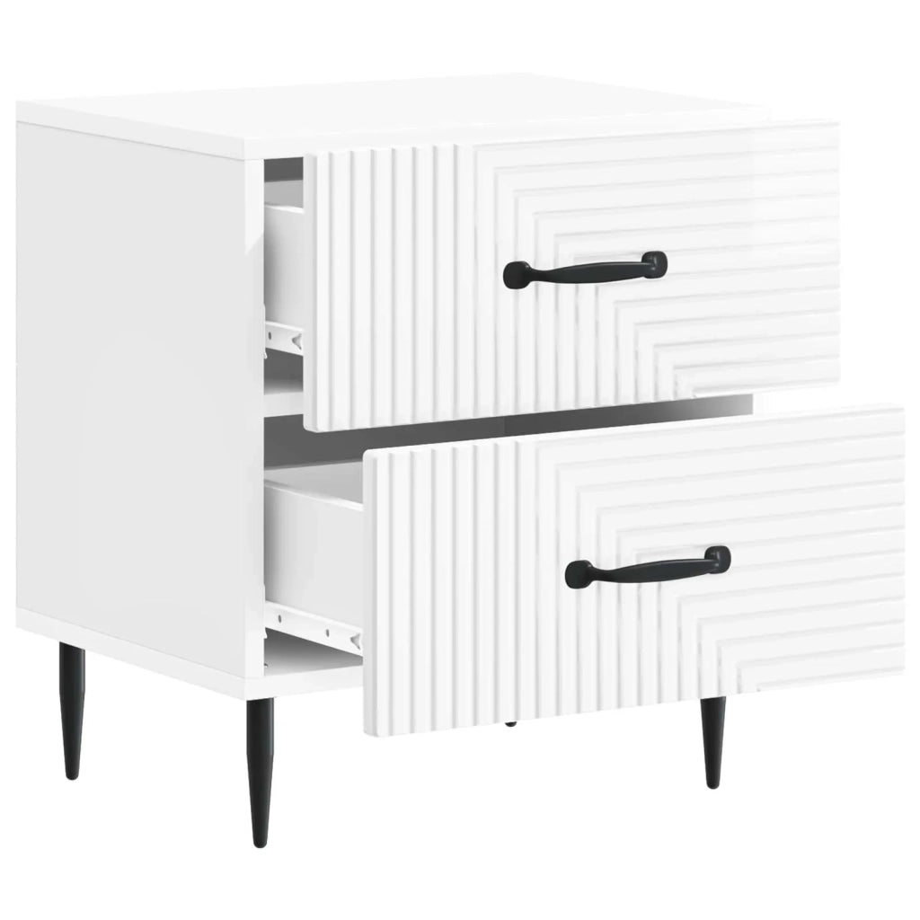 Armadio da Notte con cassetto Bianco Lucido 43 x 34,5 x 47,5 cm 894763