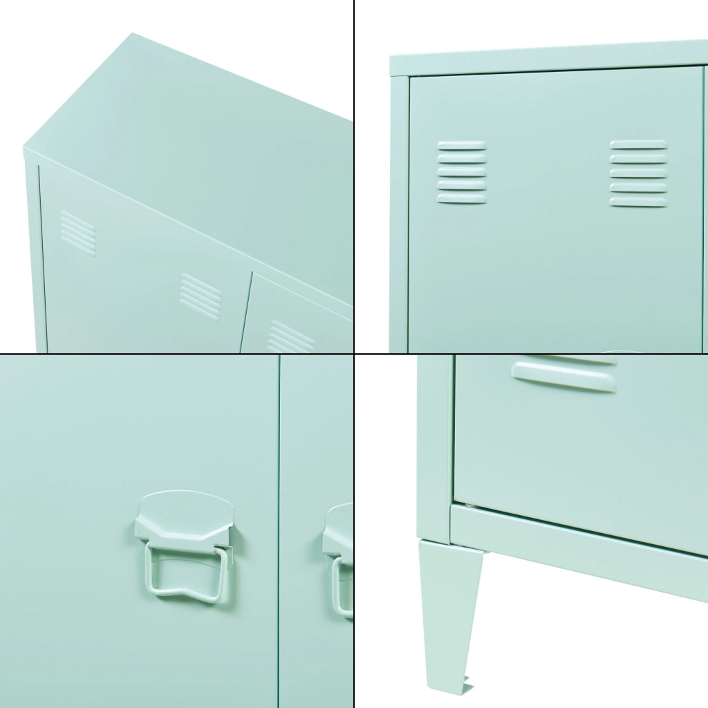 Armadietto da Ufficio Oripää in Acciaio 90 x 80 x 33 cm Verde Pastello, opaco [en.casa]
