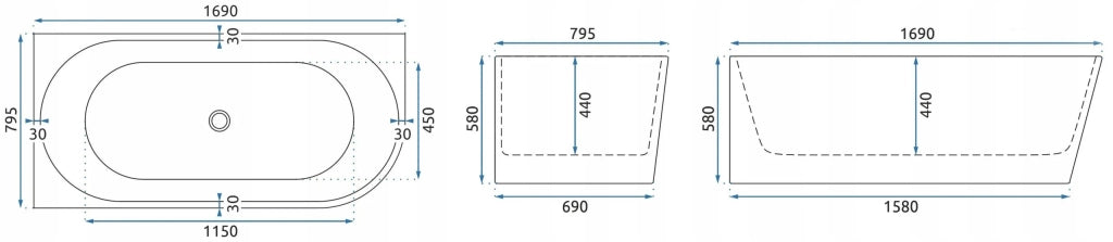 Vasca Bagno Sydney Bellanto Bellanto Sinistra 170cm Copritappo rame spazzolato