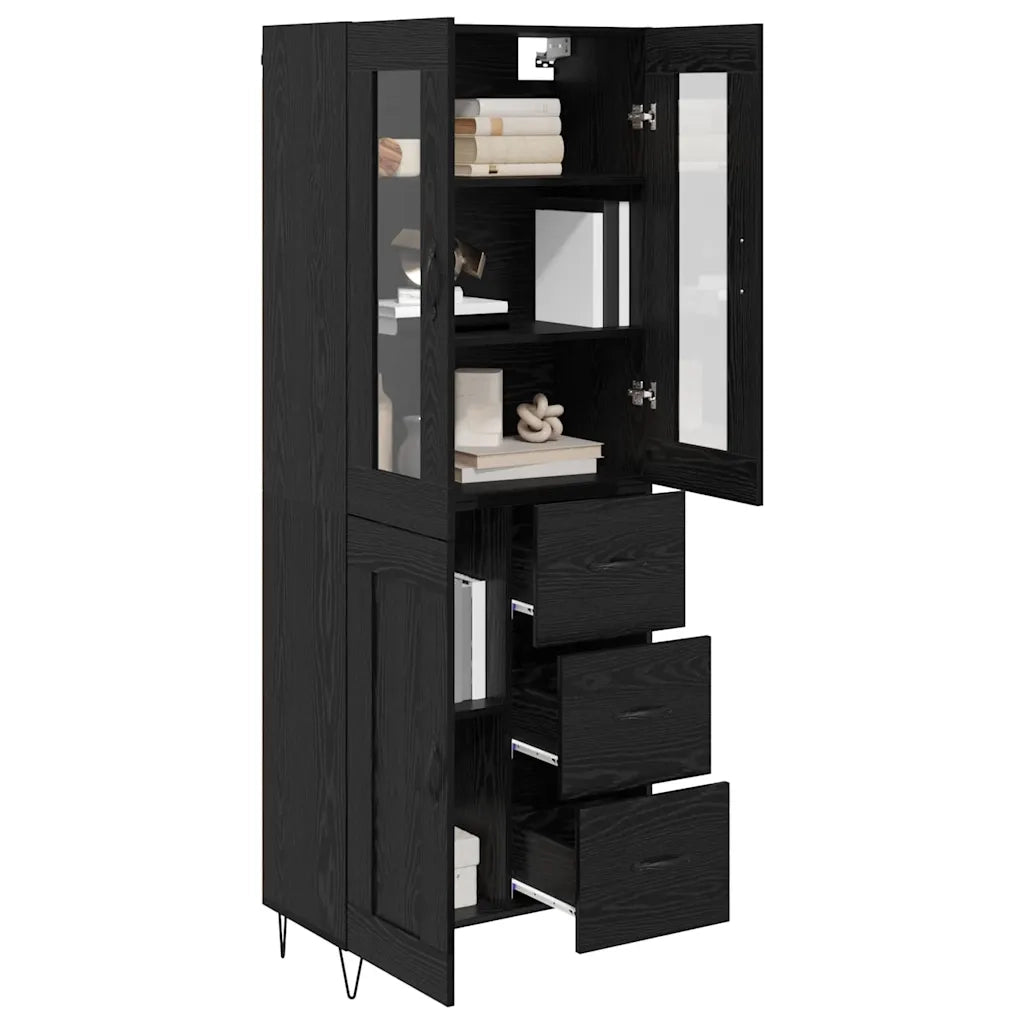 Credenza Rovere Nero 69,5 x 34 x 90 cm Legno multistrato 3402712