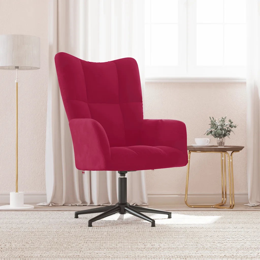 vidaXL Sedia Relax Rosso Vino in Velluto