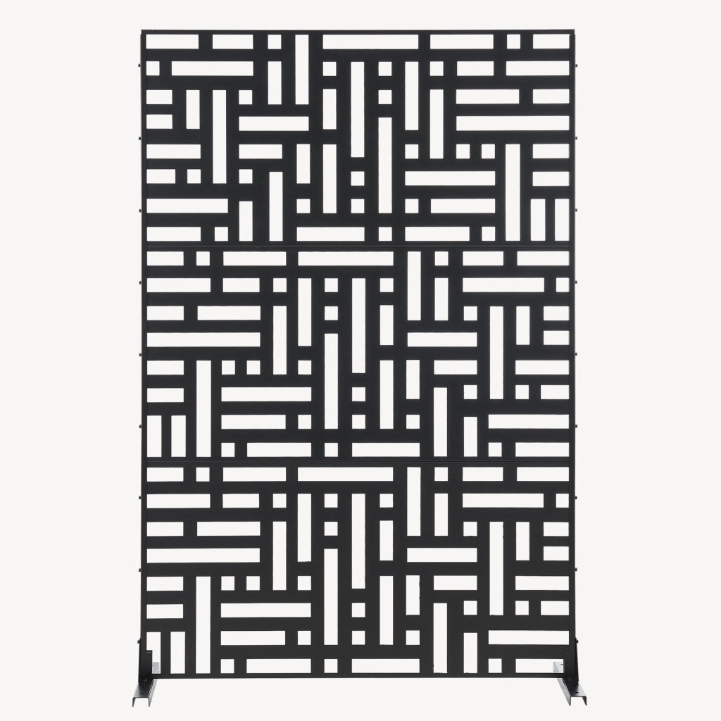 Pannello Divisorio Bernalda Struttura Traforata in Acciaio 180 x 120 cm Nero casa.pro