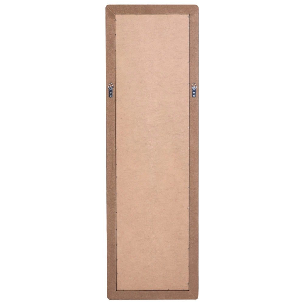 Specchio da parete con cornice in MDF marrone chiaro, elemento decorativo da appendere in stile Mid-Century Moderno