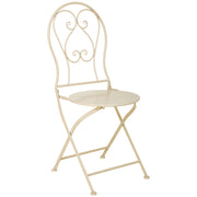 Sedia in ferro battuto beige 38x46x90h cm