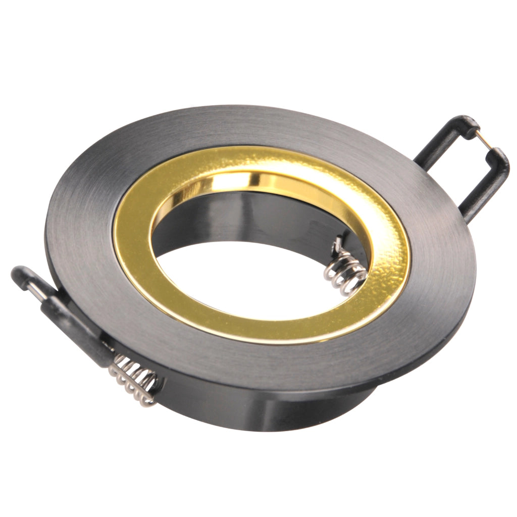 Faretto incasso tondo nero/oro GU10 Polux Febe 323323