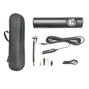 Compressore d'aria portatile nero 12,4V 6000Am batteria ricaricabile 250x56x47mm con accessori