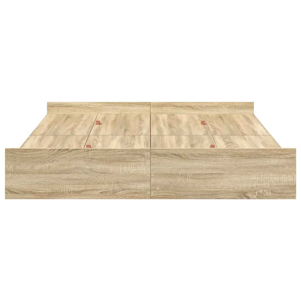 Struttura letto con contenitore Rovere Sonoma 135 x 190 cm 3335319