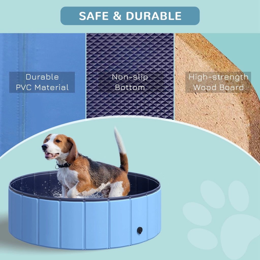 Vasca da bagno per cani e gatti pieghevole ¨C zephmum ¨C Blu, legno, plastica, ?100x30 cm