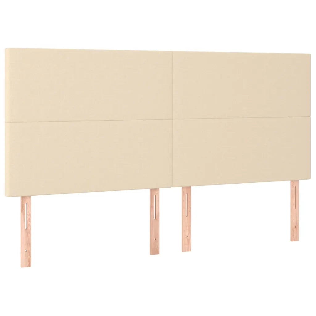 Letto a Molle con Materasso e LED Crema 160x200 cm in Tessuto
