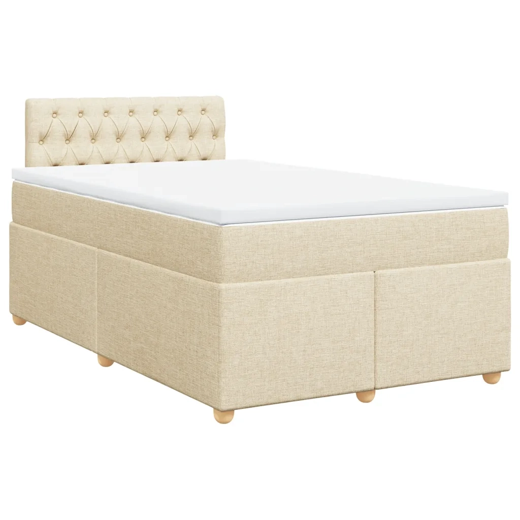 Giroletto a Molle con Materasso Crema 120x190 cm in Tessuto 3288931
